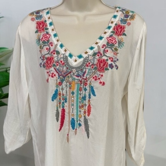 Johnny Was heavily embroidered Komanchi top NWT - Picture 6 of 7